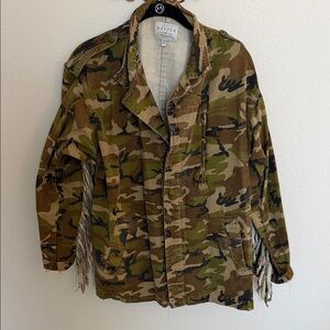 Hayden Green Camouflage Jacket with Fringe